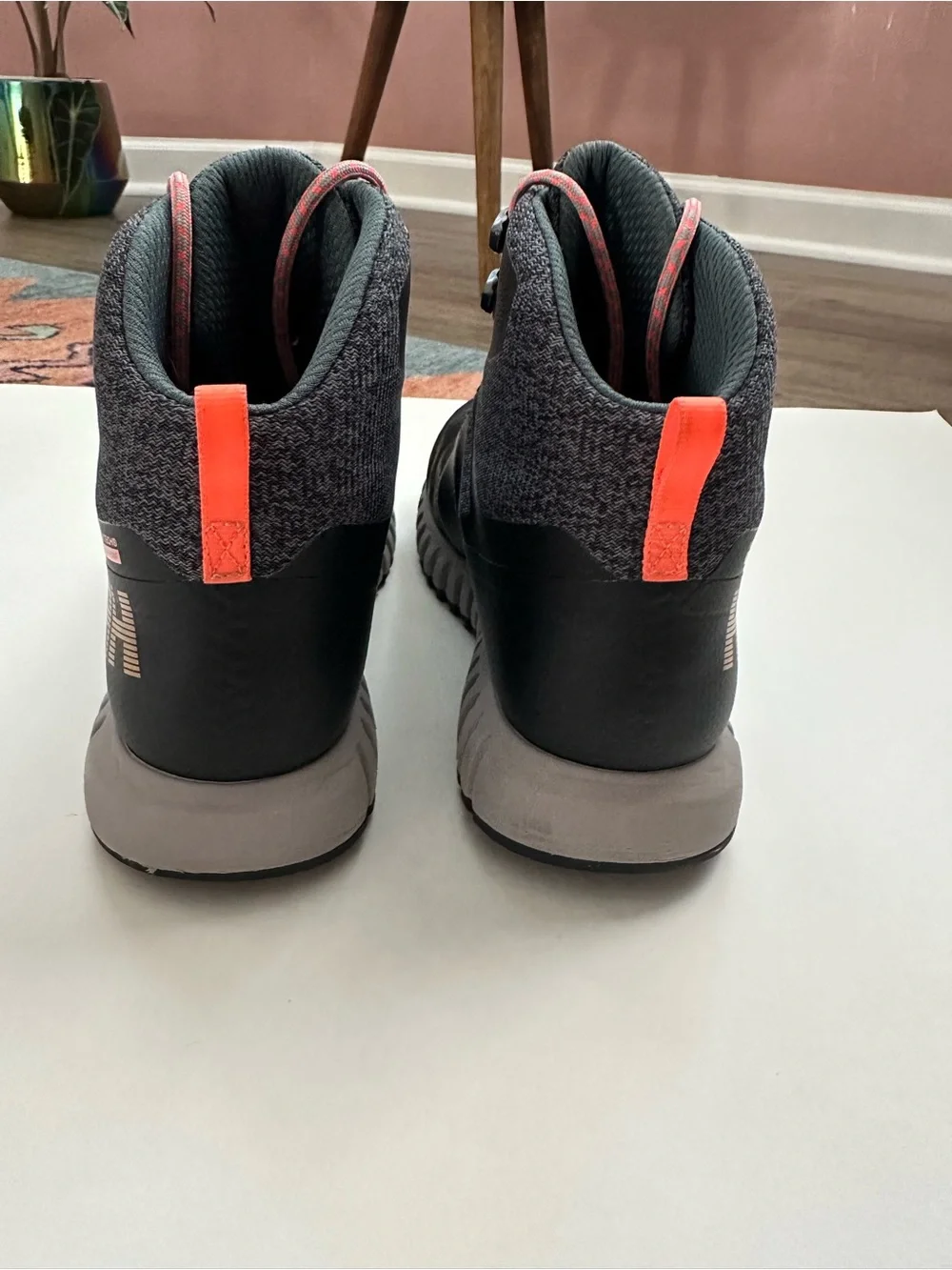 Helly Hansen Black and Gray Trail Boots with Coral Accents